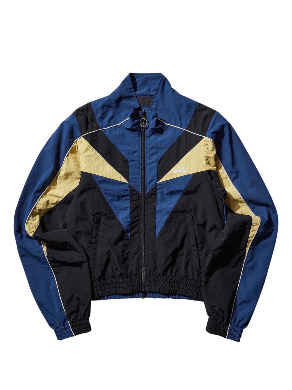 Reebok Men's Blue, Black & Cream Colorblock Windbreaker Jacket